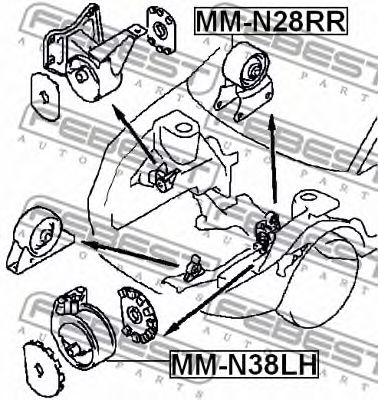 Подушка двигателя FEBEST MM-N28RR Подушка двигателя FEBEST MM-N28RR