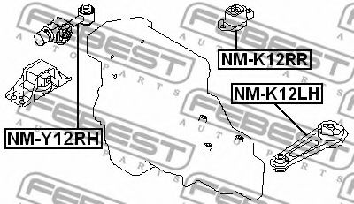 Подушка двигателя FEBEST NM-Y12RH Подушка двигателя FEBEST NM-Y12RH