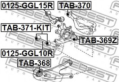 Сайлентблок рычага FEBEST TAB-368 Сайлентблок рычага FEBEST TAB-368