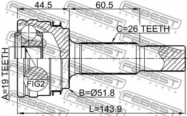 ШРУС FEBEST 0110-ALA49R ШРУС FEBEST 0110-ALA49R