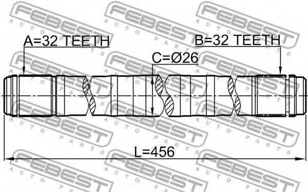 Полуось в сборе FEBEST 0312-RD1LH