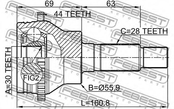 ШРУС FEBEST 0510-CX7A44R ШРУС FEBEST 0510-CX7A44R