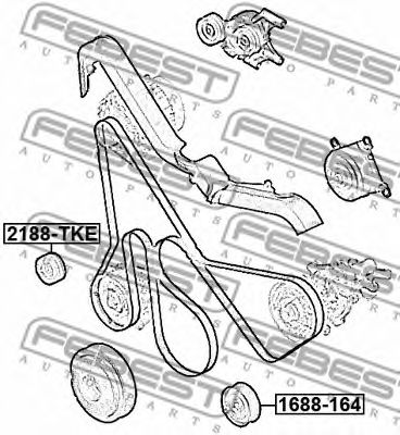 Обводной ролик FEBEST 2188-TKE Обводной ролик FEBEST 2188-TKE