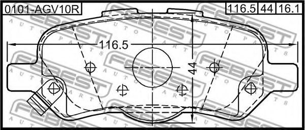 Тормозные колодки FEBEST 0101-AGV10R Тормозные колодки FEBEST 0101-AGV10R