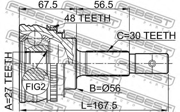 ШРУС FEBEST 0110-013A48 ШРУС FEBEST 0110-013A48