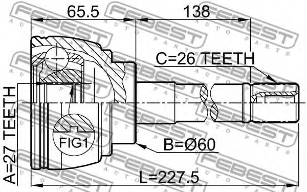 ШРУС FEBEST 0110-014 ШРУС FEBEST 0110-014
