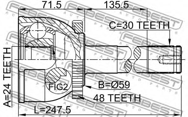 ШРУС FEBEST 0110-015A48 ШРУС FEBEST 0110-015A48