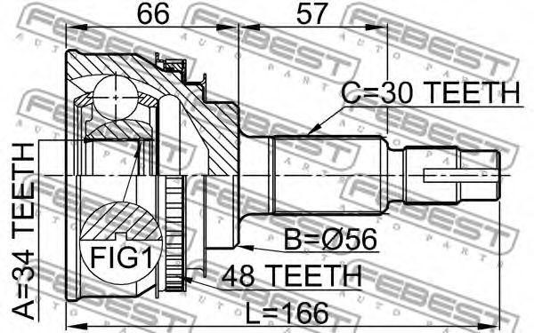 ШРУС FEBEST 0110-028A48 ШРУС FEBEST 0110-028A48