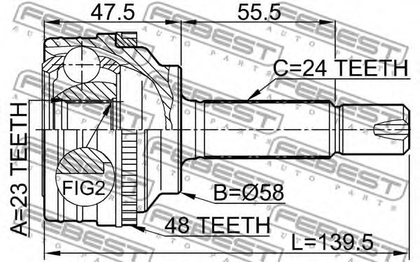 ШРУС FEBEST 0110-035A48 ШРУС FEBEST 0110-035A48