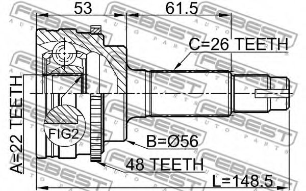 ШРУС FEBEST 0110-036A48 ШРУС FEBEST 0110-036A48