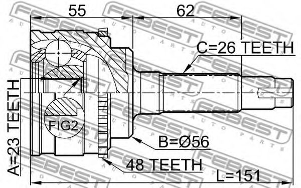 ШРУС FEBEST 0110-037A48 ШРУС FEBEST 0110-037A48