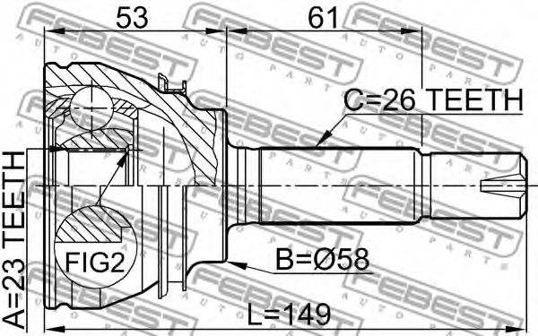ШРУС FEBEST 0110-054 ШРУС FEBEST 0110-054