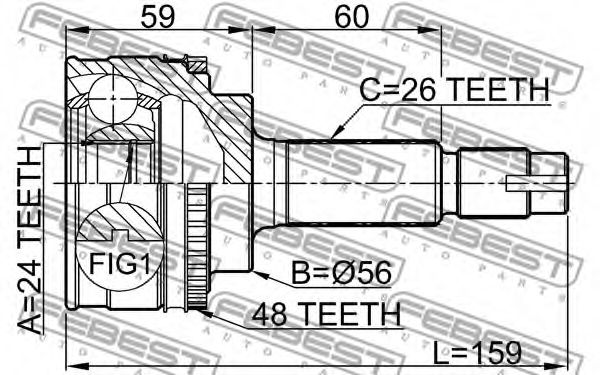 ШРУС FEBEST 0110-056A48 ШРУС FEBEST 0110-056A48