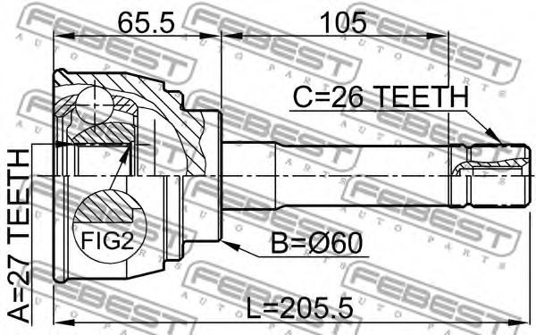 ШРУС FEBEST 0110-059 ШРУС FEBEST 0110-059