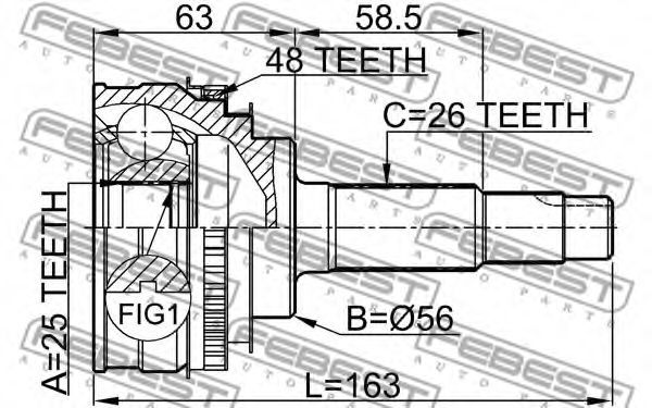 ШРУС FEBEST 0110-065A48 ШРУС FEBEST 0110-065A48
