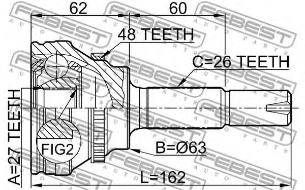 ШРУС FEBEST 0110-072A48 ШРУС FEBEST 0110-072A48