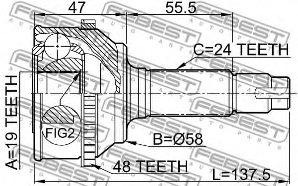 ШРУС FEBEST 0110-073A48 ШРУС FEBEST 0110-073A48