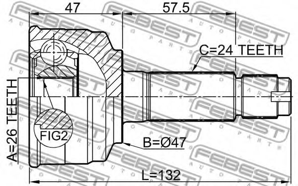 ШРУС FEBEST 0110-075 ШРУС FEBEST 0110-075