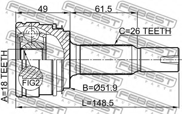 ШРУС FEBEST 0110-ACA33R ШРУС FEBEST 0110-ACA33R