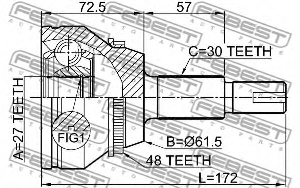 ШРУС FEBEST 0110-GSL20A48 ШРУС FEBEST 0110-GSL20A48