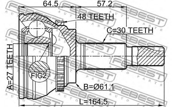 ШРУС FEBEST 0110-GSU45A48 ШРУС FEBEST 0110-GSU45A48