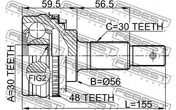 ШРУС FEBEST 0110-GX93A48 ШРУС FEBEST 0110-GX93A48