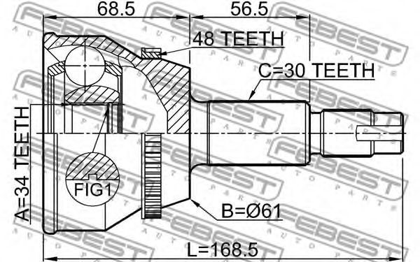 ШРУС FEBEST 0110-MHU38A48 ШРУС FEBEST 0110-MHU38A48