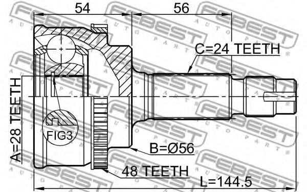ШРУС FEBEST 0110-NLP10A48 ШРУС FEBEST 0110-NLP10A48