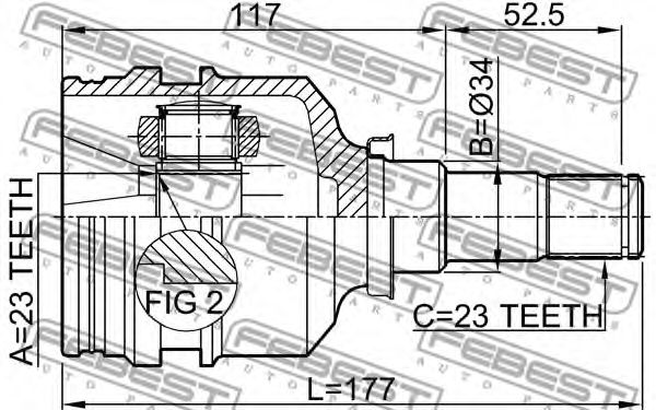 ШРУС FEBEST 0111-001 ШРУС FEBEST 0111-001