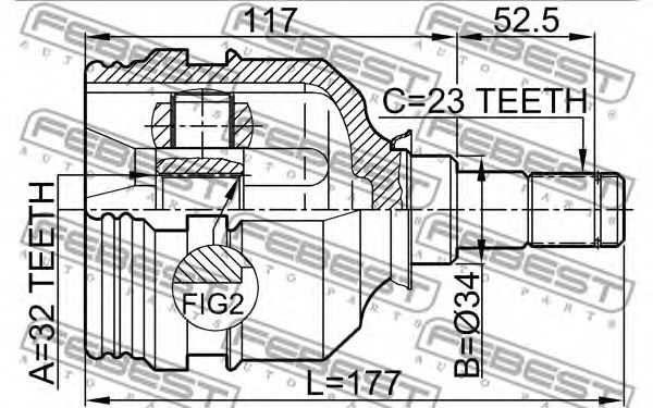 ШРУС FEBEST 0111-190UKP ШРУС FEBEST 0111-190UKP