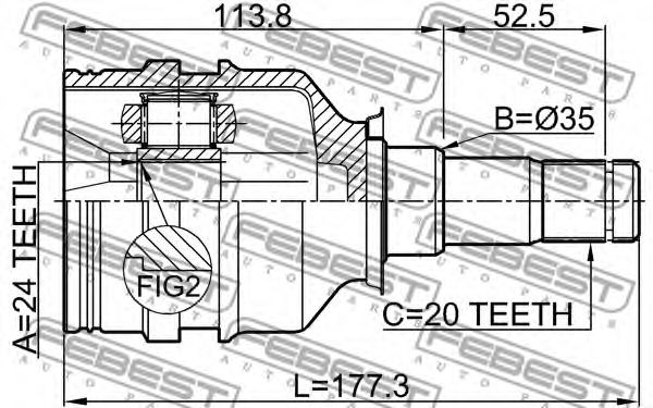 ШРУС FEBEST 0111-220LH ШРУС FEBEST 0111-220LH