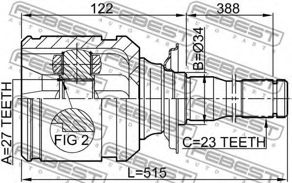 ШРУС FEBEST 0111-ACA20RH ШРУС FEBEST 0111-ACA20RH