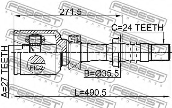 ШРУС FEBEST 0111-ACA31RH ШРУС FEBEST 0111-ACA31RH