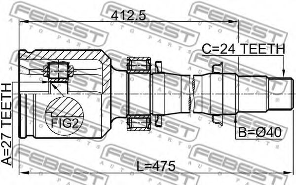 ШРУС FEBEST 0111-ACA38RH ШРУС FEBEST 0111-ACA38RH