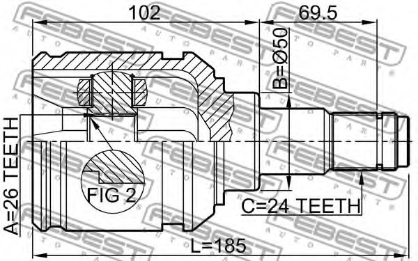 ШРУС FEBEST 0111-AZT251LH ШРУС FEBEST 0111-AZT251LH