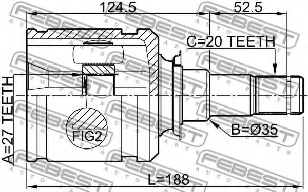 ШРУС FEBEST 0111-AZT255LH ШРУС FEBEST 0111-AZT255LH