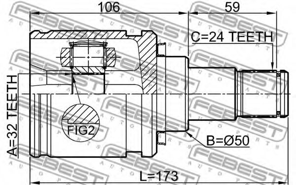 ШРУС FEBEST 0111-CDT220LH ШРУС FEBEST 0111-CDT220LH