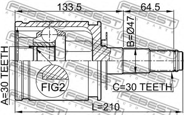 ШРУС FEBEST 0111-FZJ100 ШРУС FEBEST 0111-FZJ100