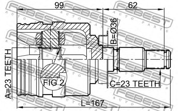 ШРУС FEBEST 0111-SXA10RH ШРУС FEBEST 0111-SXA10RH