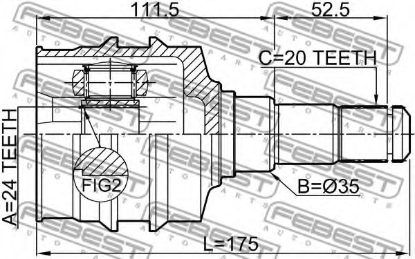 ШРУС FEBEST 0111-SXV20LH ШРУС FEBEST 0111-SXV20LH