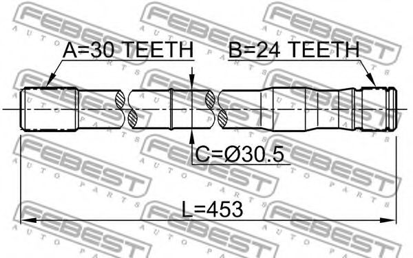 Полуось в сборе FEBEST 0112-LC80RH Полуось в сборе FEBEST 0112-LC80RH
