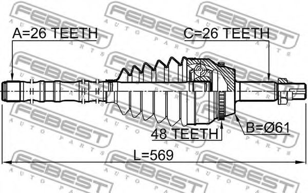ШРУС FEBEST 0114-ACV40L26A48 ШРУС FEBEST 0114-ACV40L26A48