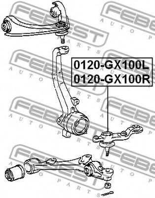 Шаровая опора FEBEST 0120-GX100R Шаровая опора FEBEST 0120-GX100R