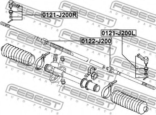 Наконечник рулевой тяги FEBEST 0121-J200L Наконечник рулевой тяги FEBEST 0121-J200L