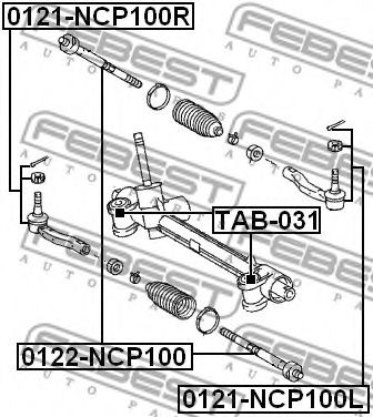 Рулевая тяга FEBEST 0122-NCP100 Рулевая тяга FEBEST 0122-NCP100
