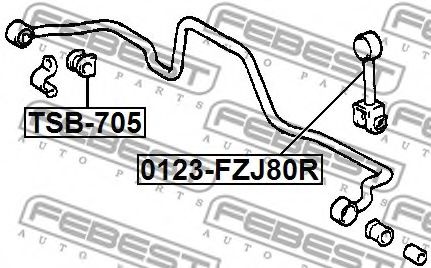 Стойка стабилизатора FEBEST 0123-FZJ80R Стойка стабилизатора FEBEST 0123-FZJ80R