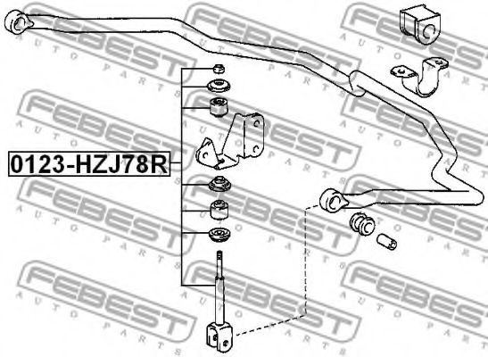 Стойка стабилизатора FEBEST 0123-HZJ78R Стойка стабилизатора FEBEST 0123-HZJ78R