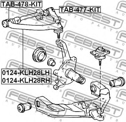 Рычаг подвески FEBEST 0124-KLH28RH Рычаг подвески FEBEST 0124-KLH28RH