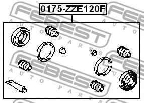 Ремкомплект тормозного суппорта FEBEST 0175-ZZE120F Ремкомплект тормозного суппорта FEBEST 0175-ZZE120F