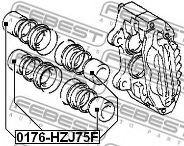 Поршень суппорта FEBEST 0176-HZJ75F Поршень суппорта FEBEST 0176-HZJ75F